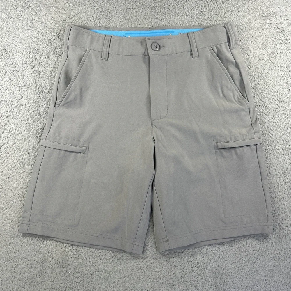 Birdie Bound Shorts Mens 30 Gray Golf Performance Cargo Stretch Grip Chino